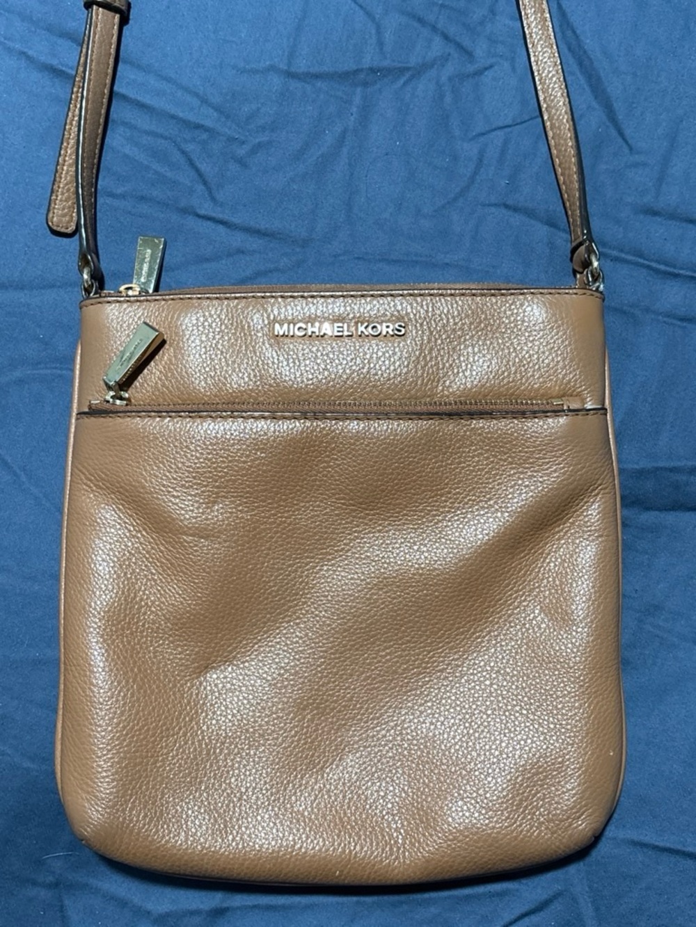 Michael Kors Brown Pebbled Leather Crossbody Shoulder Bag